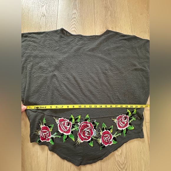 NWOT RARE Ed Hardy Grey Batwing Dove Hope/Faith Oversized Tee Cement Grey Med🕊️🌹 - Picture 8 of 13